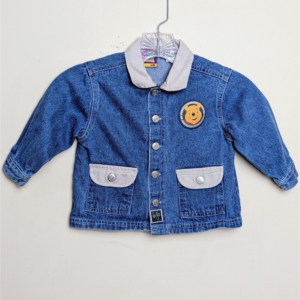 Vintage Disney Winnie The Pooh‎ 100 Acre Handyman Denim Jacket Size 18 Months